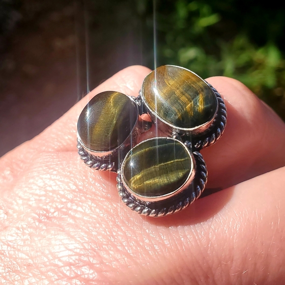 New Tiger Eye 925 Silver Ring. - Picture 14 of 16